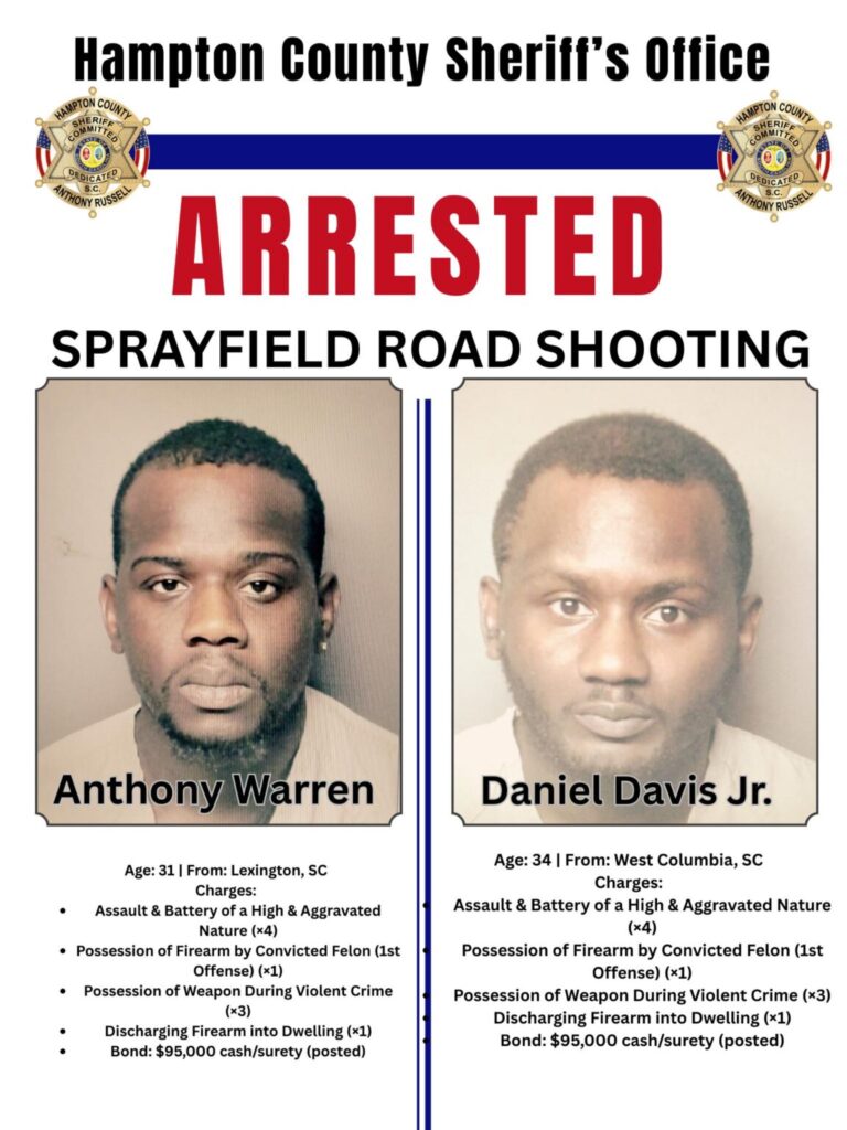 Hampton County Shooting Incident: Two Suspects Arrested After Violent Attack in Estill, SC